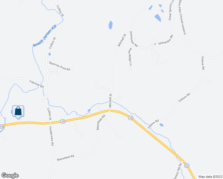 map of restaurants, bars, coffee shops, grocery stores, and more near 22 Mitchell Street in Hillsdale
