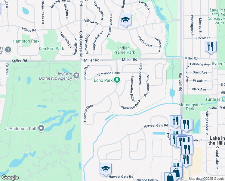 map of restaurants, bars, coffee shops, grocery stores, and more near 1171 Heavens Gate in Lake in the Hills