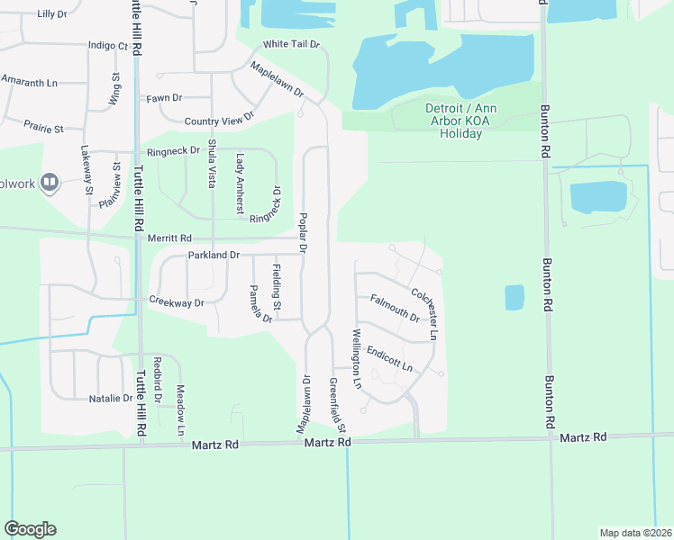 map of restaurants, bars, coffee shops, grocery stores, and more near 7045 Maplelawn Drive in Ypsilanti