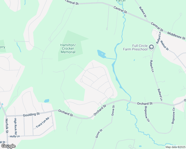 map of restaurants, bars, coffee shops, grocery stores, and more near Hattie Lane in Millis