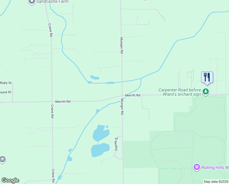 map of restaurants, bars, coffee shops, grocery stores, and more near 4901 Merritt Road in Ypsilanti