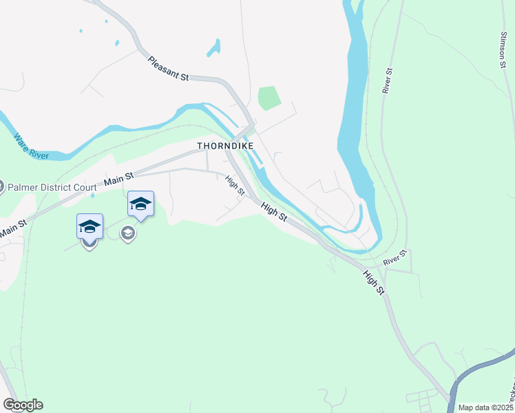 map of restaurants, bars, coffee shops, grocery stores, and more near 4199 High Street in Palmer