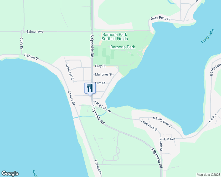 map of restaurants, bars, coffee shops, grocery stores, and more near 8847 Waruf Avenue in Portage