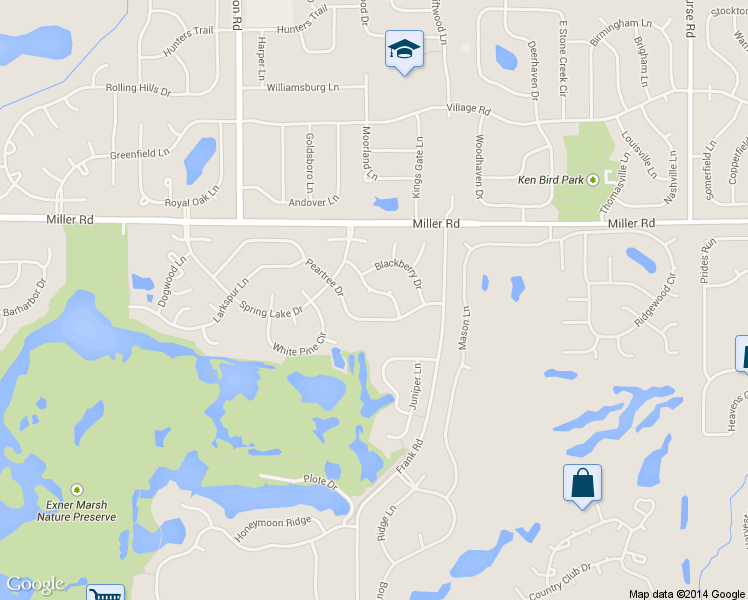 map of restaurants, bars, coffee shops, grocery stores, and more near 3910 Thornberry Way in Lake in the Hills