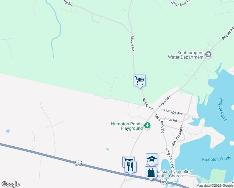 map of restaurants, bars, coffee shops, grocery stores, and more near 1-191 Old County Road in Southampton