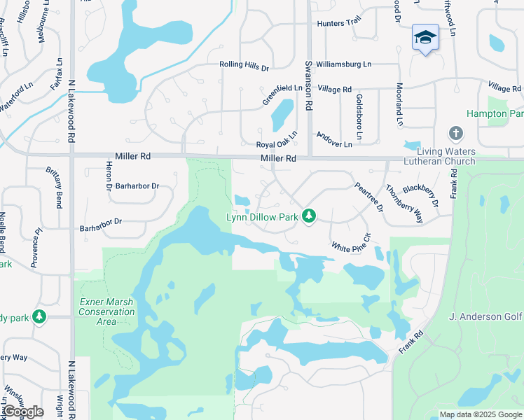 map of restaurants, bars, coffee shops, grocery stores, and more near 6 Hollyhock Court in Lake in the Hills