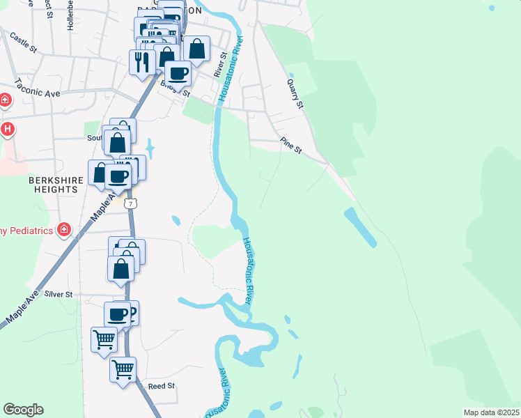 map of restaurants, bars, coffee shops, grocery stores, and more near 98 Grove St in Great Barrington