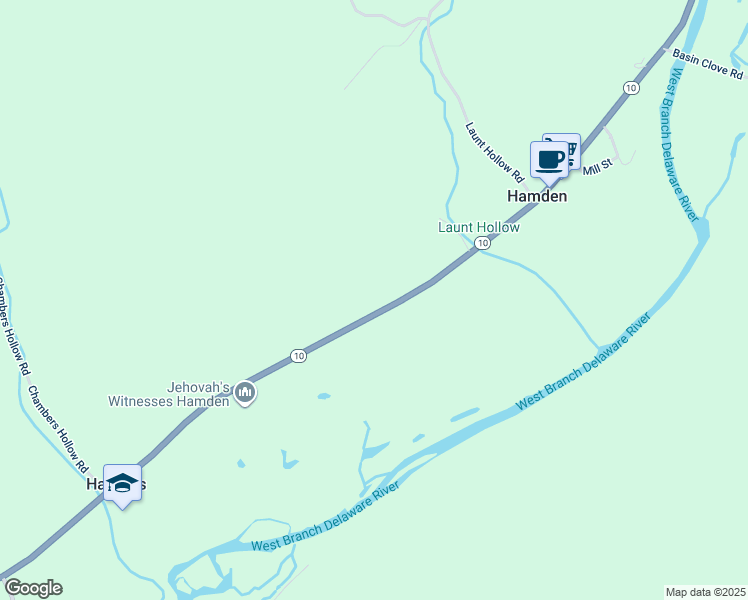 map of restaurants, bars, coffee shops, grocery stores, and more near 35321 New York 10 in Hamden