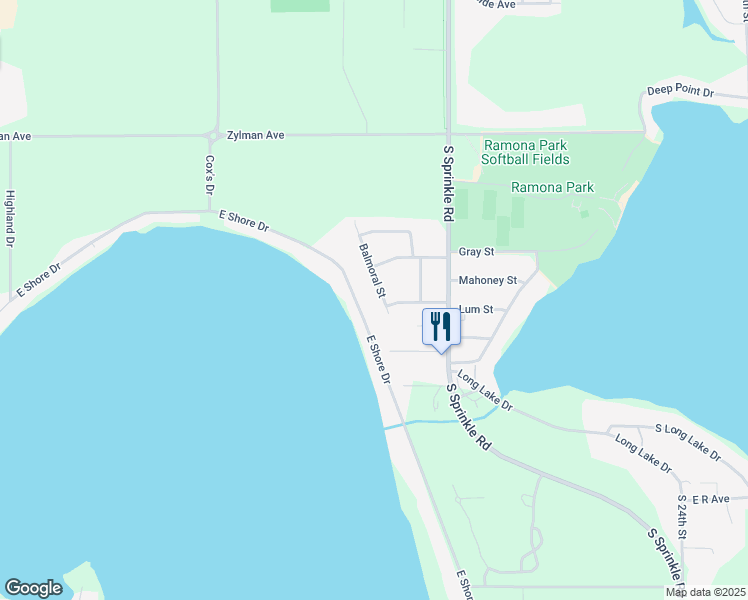 map of restaurants, bars, coffee shops, grocery stores, and more near 8811 Balmoral Street in Portage