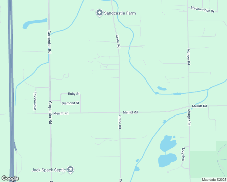 map of restaurants, bars, coffee shops, grocery stores, and more near 6868 Crane Road in Ypsilanti