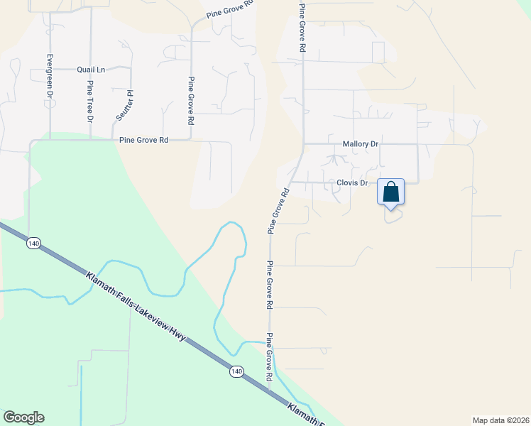 map of restaurants, bars, coffee shops, grocery stores, and more near 4162 Pine Grove Road in Klamath Falls