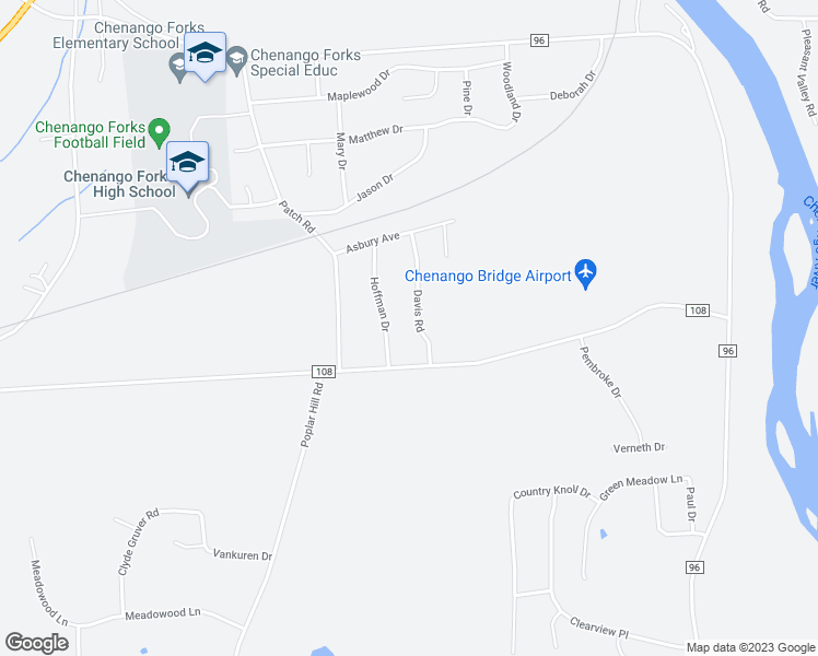 map of restaurants, bars, coffee shops, grocery stores, and more near 5 Davis Rd in Binghamton