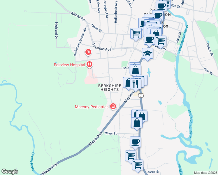 map of restaurants, bars, coffee shops, grocery stores, and more near in Great Barrington