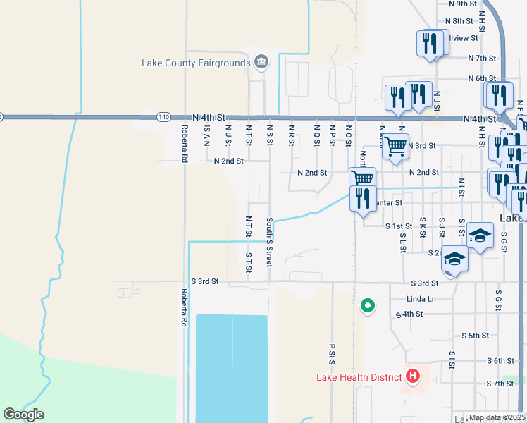map of restaurants, bars, coffee shops, grocery stores, and more near 2-150 South S Street in Lakeview