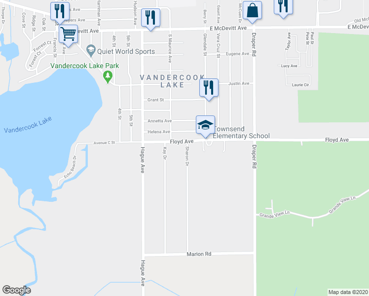 map of restaurants, bars, coffee shops, grocery stores, and more near 5100 Sharon Drive in Jackson