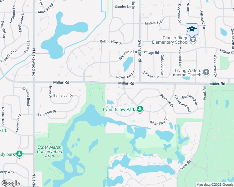 map of restaurants, bars, coffee shops, grocery stores, and more near 853 Dogwood Lane in Lake in the Hills