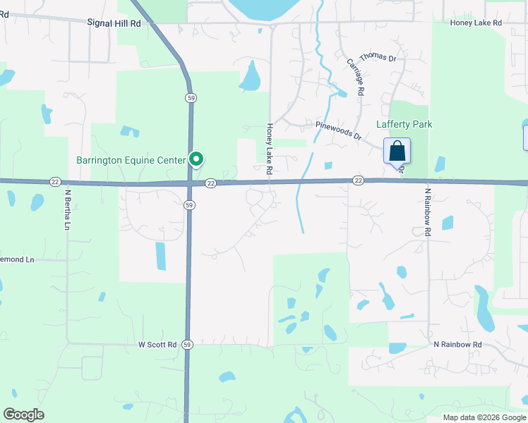 map of restaurants, bars, coffee shops, grocery stores, and more near 230 Grassmere Court in North Barrington