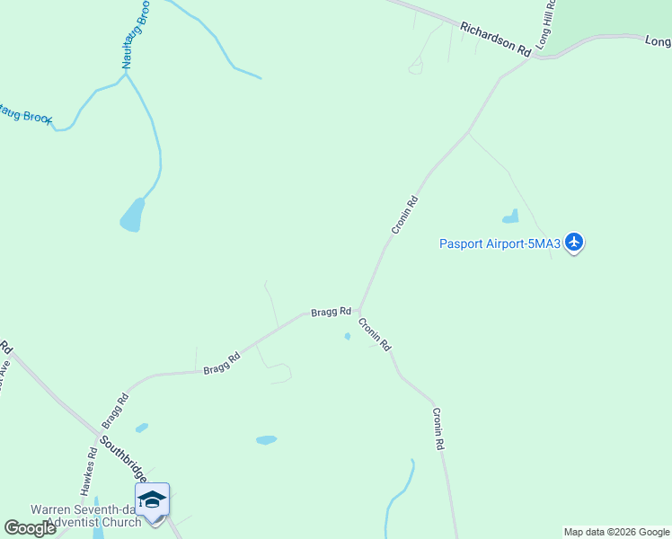 map of restaurants, bars, coffee shops, grocery stores, and more near 345 Bragg Road in West Brookfield