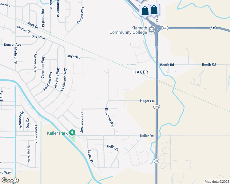 map of restaurants, bars, coffee shops, grocery stores, and more near 4248 Mels Place in Klamath Falls
