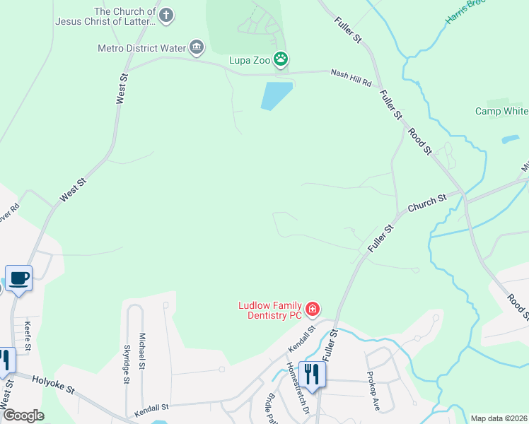 map of restaurants, bars, coffee shops, grocery stores, and more near Unnamed Road in Ludlow