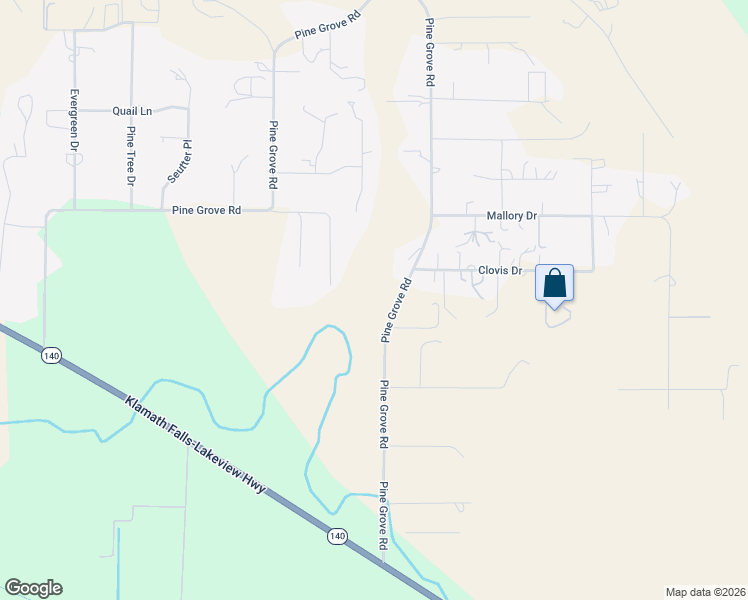 map of restaurants, bars, coffee shops, grocery stores, and more near 4162 Pine Grove Road in Klamath Falls