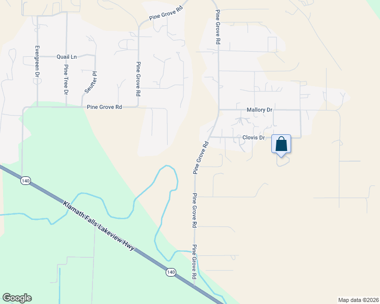 map of restaurants, bars, coffee shops, grocery stores, and more near 4162 Pine Grove Road in Klamath Falls