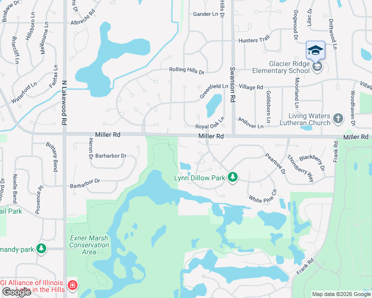 map of restaurants, bars, coffee shops, grocery stores, and more near 853 Dogwood Lane in Lake in the Hills