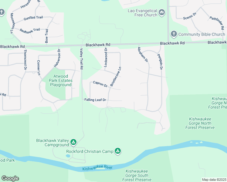 map of restaurants, bars, coffee shops, grocery stores, and more near 6315 Bristlecone Lane in Rockford