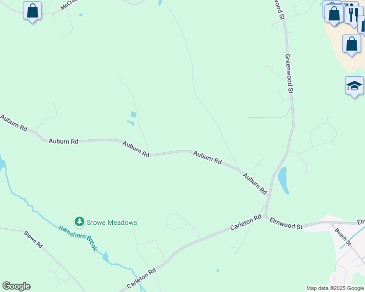 map of restaurants, bars, coffee shops, grocery stores, and more near 30 Auburn Road in Millbury