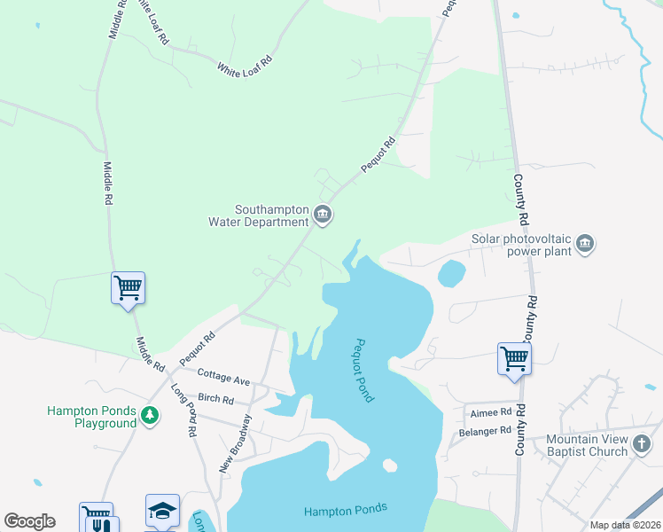 map of restaurants, bars, coffee shops, grocery stores, and more near 1-99 Dibbie's Pinegrove in Southampton