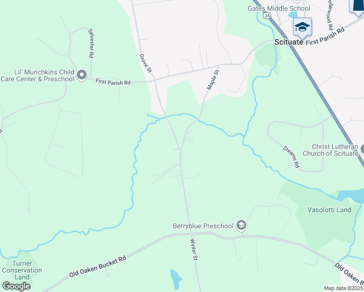 map of restaurants, bars, coffee shops, grocery stores, and more near 76 Maple Street in Scituate