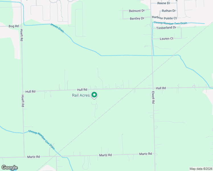 map of restaurants, bars, coffee shops, grocery stores, and more near 47970 Hull Road in Belleville