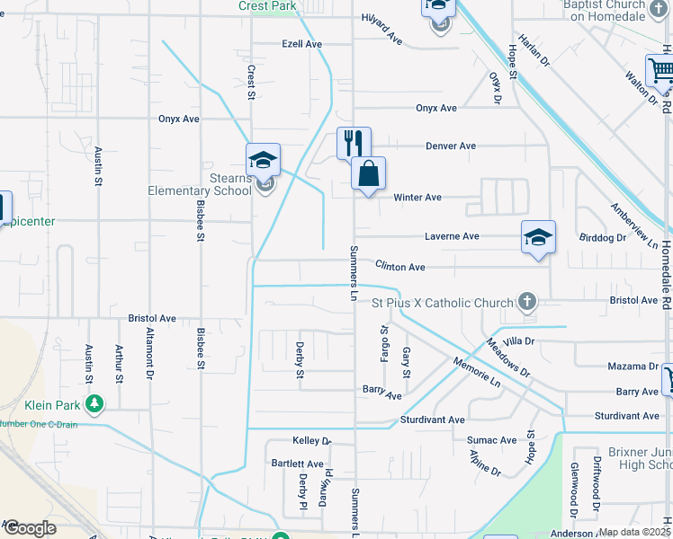 map of restaurants, bars, coffee shops, grocery stores, and more near 4018 Clinton Avenue in Klamath Falls