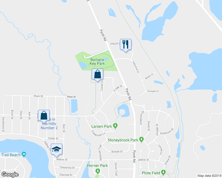 map of restaurants, bars, coffee shops, grocery stores, and more near 1373 Cunat Court in Lake in the Hills