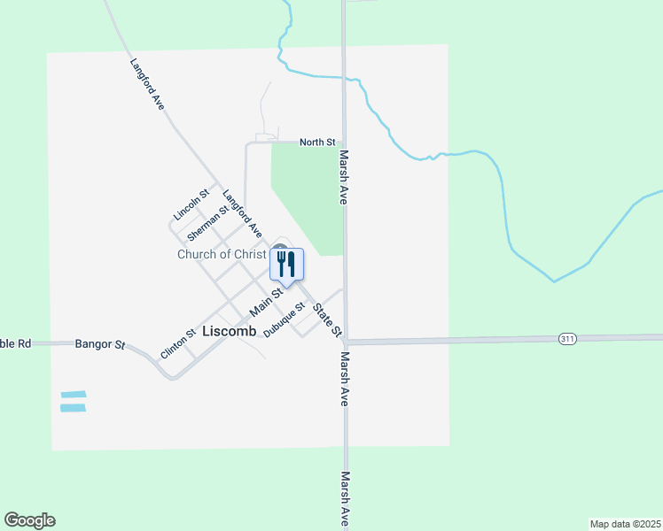map of restaurants, bars, coffee shops, grocery stores, and more near 1100-1144 Marsh Avenue in Liscomb