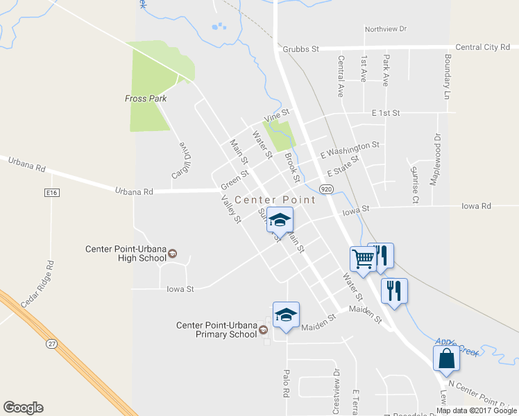 map of restaurants, bars, coffee shops, grocery stores, and more near 201 State Street in Center Point