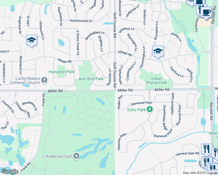 map of restaurants, bars, coffee shops, grocery stores, and more near 1817 Nashville Lane in Crystal Lake