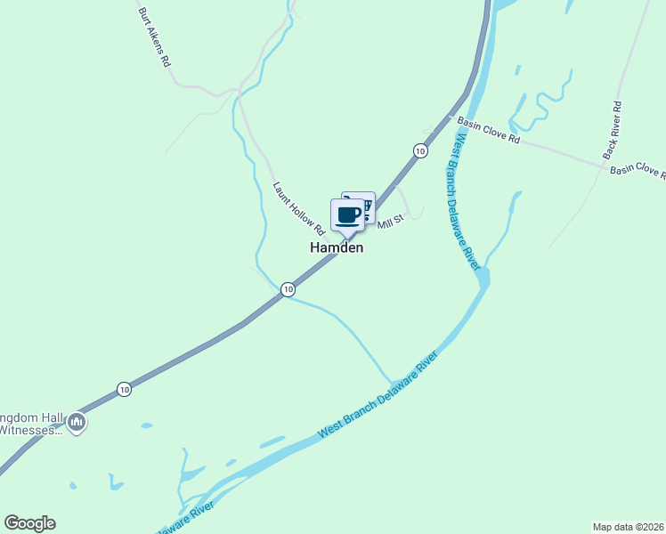 map of restaurants, bars, coffee shops, grocery stores, and more near 35706 New York 10 in Hamden