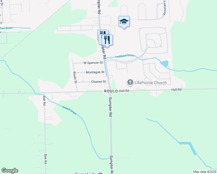 map of restaurants, bars, coffee shops, grocery stores, and more near 1210 Sumpter Road in Belleville