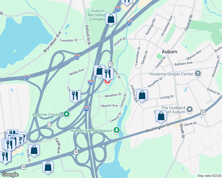 map of restaurants, bars, coffee shops, grocery stores, and more near 502 Heritage Lane in Auburn