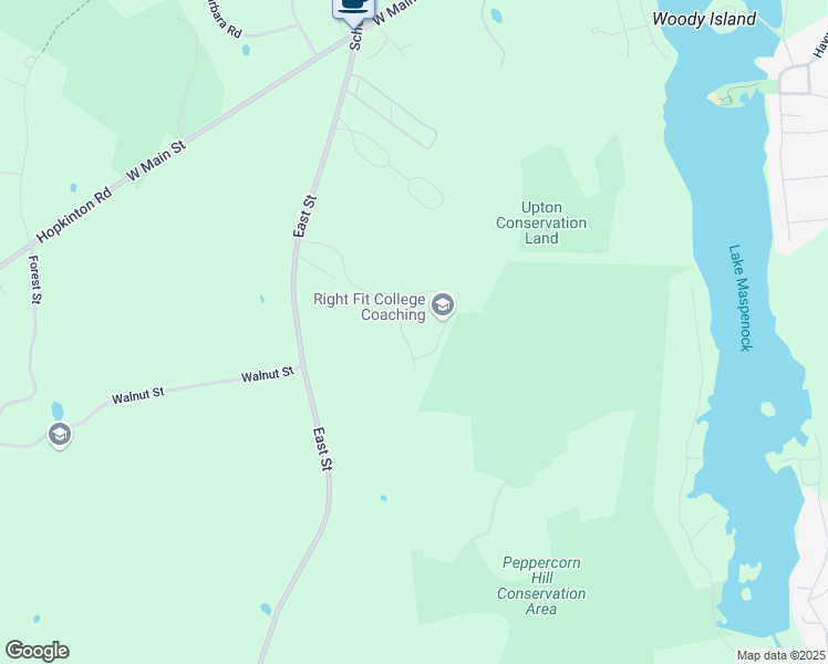 map of restaurants, bars, coffee shops, grocery stores, and more near 16 Rockwood Lane in Upton