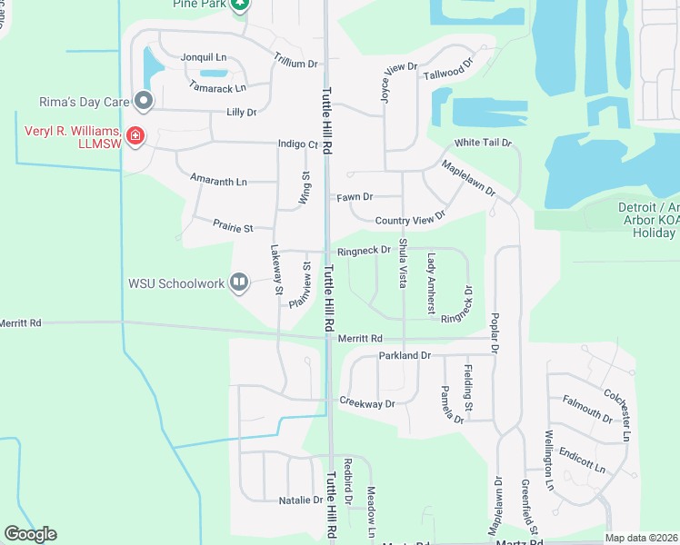 map of restaurants, bars, coffee shops, grocery stores, and more near 6838 Golden Pheasant in Ypsilanti