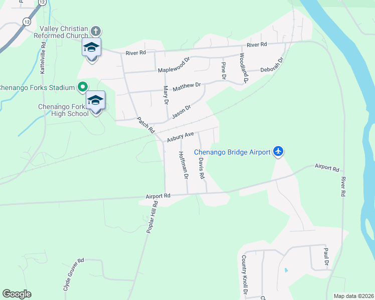 map of restaurants, bars, coffee shops, grocery stores, and more near 24 Hoffman Dr in Binghamton