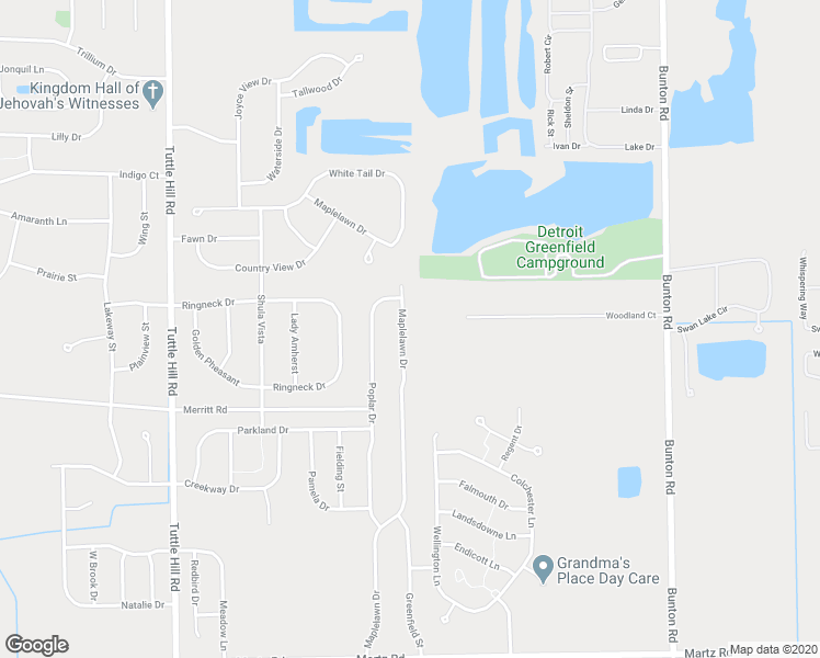 map of restaurants, bars, coffee shops, grocery stores, and more near 6835 Maplelawn Drive in Ypsilanti