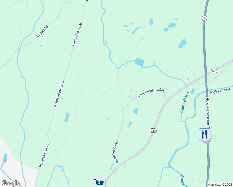 map of restaurants, bars, coffee shops, grocery stores, and more near 209 Stony Brook Road in Palenville