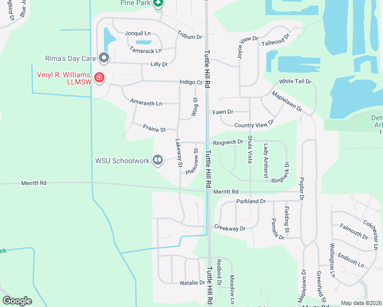 map of restaurants, bars, coffee shops, grocery stores, and more near 6872 Plainview Street in Ypsilanti