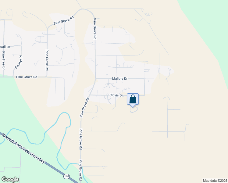 map of restaurants, bars, coffee shops, grocery stores, and more near 11829 Clovis Drive in Klamath Falls