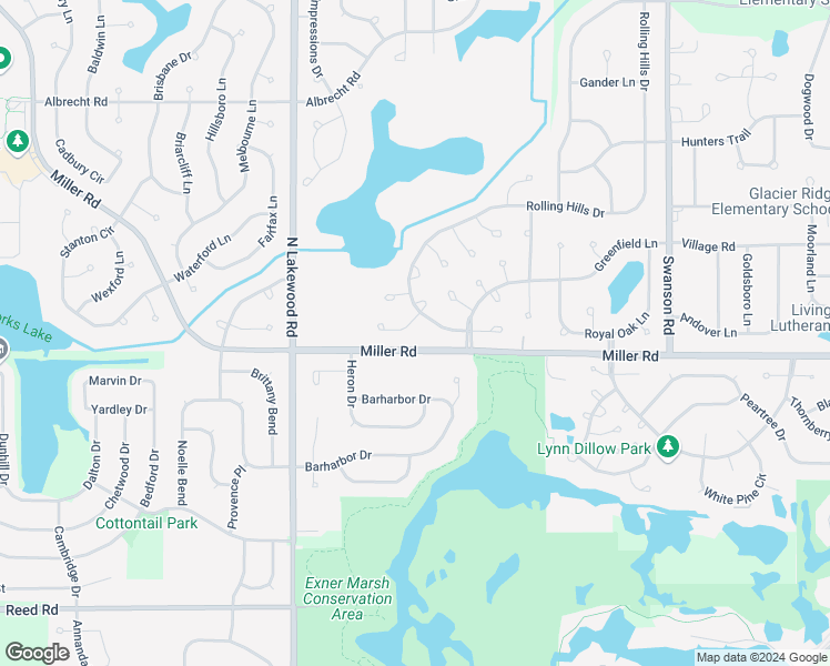 map of restaurants, bars, coffee shops, grocery stores, and more near 6 Manchester Court in Lake in the Hills