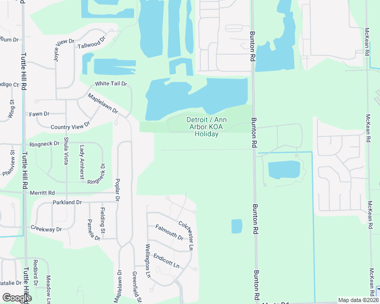 map of restaurants, bars, coffee shops, grocery stores, and more near 9736 Woodland Court in Ypsilanti