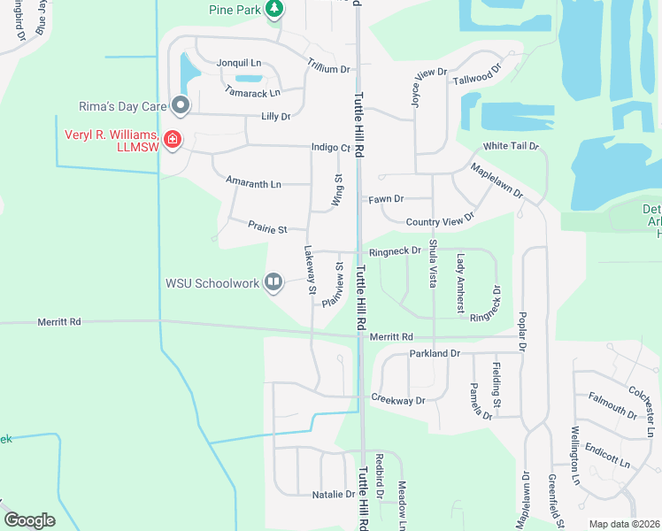 map of restaurants, bars, coffee shops, grocery stores, and more near 6872 Plainview Street in Ypsilanti